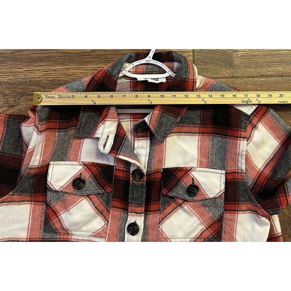 BB Dakota Steve Madden Plaid Shacket XXL Red Black White Button Shirt Jacket - Picture 6 of 7